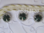 Preview: Strass Rund grün eingefasst 12 mm